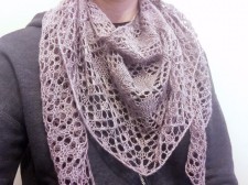 Phoenicia shawl/wrap modeled on NotYourAverageCrochet.com