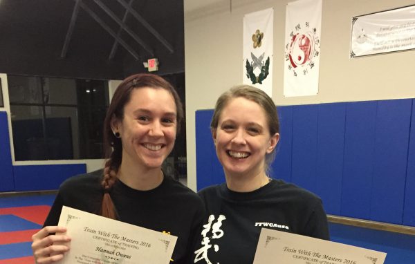 With my very talented training partner and friend at the 2nd seminar (cropped short to hide her name on her certificate)